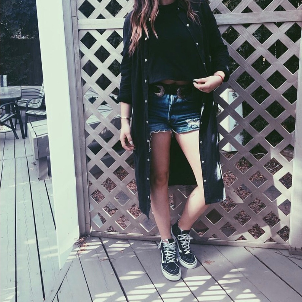 Denim duster coat